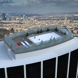 Una pista di pattinaggio sul tetto della Tour Montparnasse