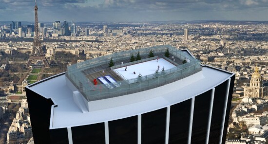 Una pista di pattinaggio sul tetto della Tour Montparnasse